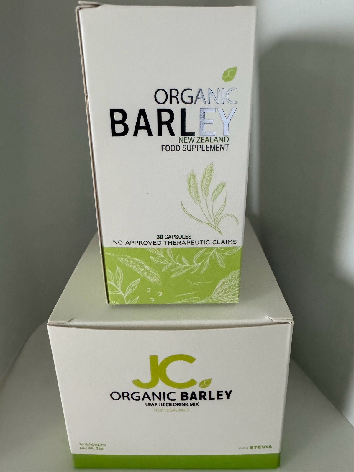 Bundled JC Organic barley Powder juice and JC Organic barley Capsules