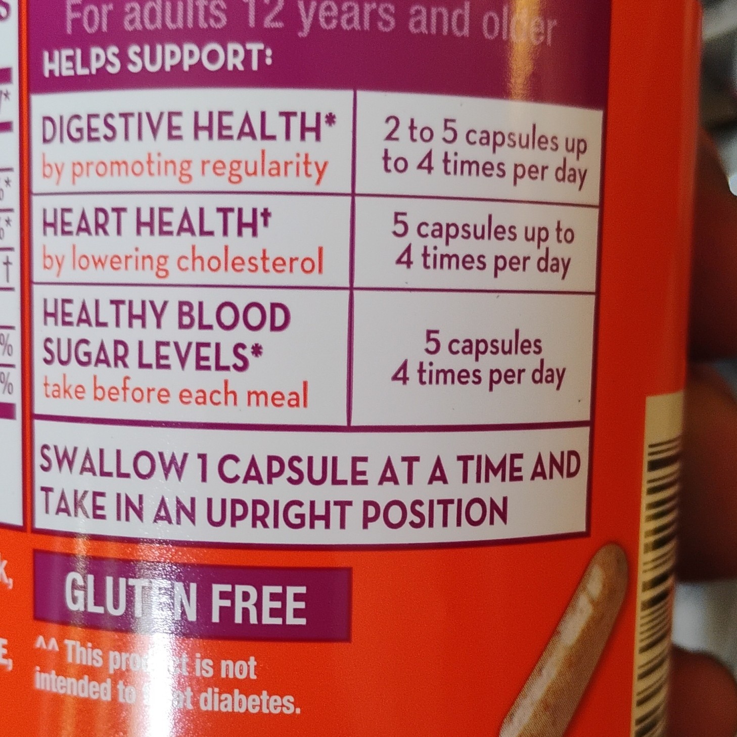 Metamucil 3-in-1 Psyllium Fiber Capsules 160 Ct Orange Gluten Free