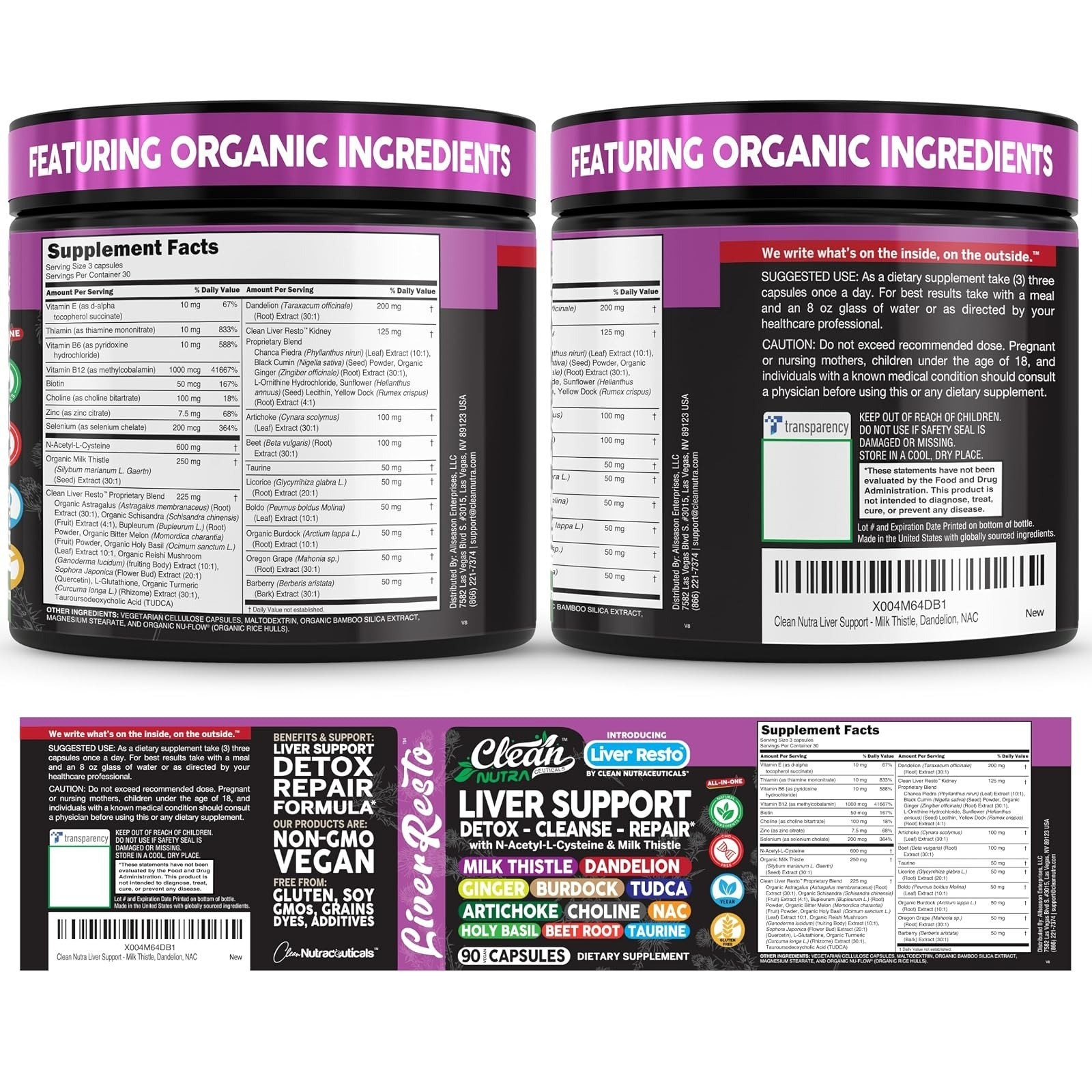 Clean Nutraceuticals Liver Cleanse Detox & Repair 90 Capsules