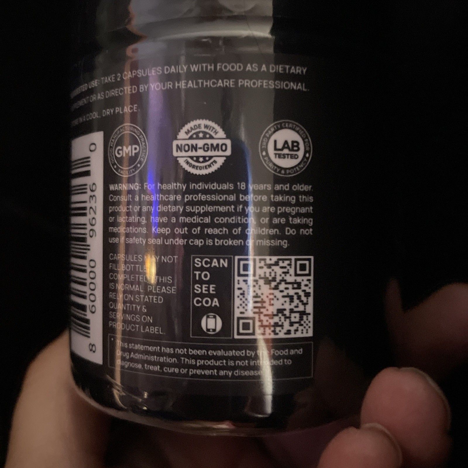 ELMNT Black Maca + Ashwagandha + BioPerine 1000mg 60 Caps Non-GMO Exp 03/2028