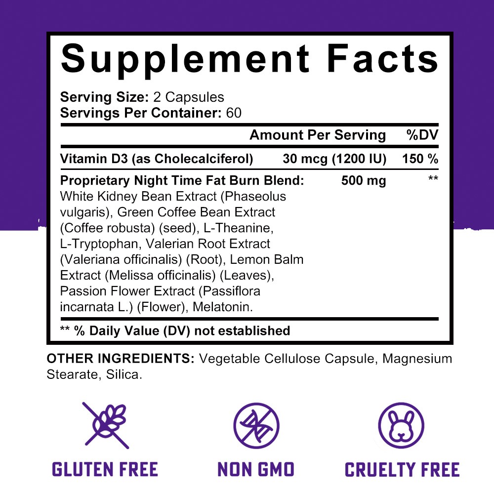 A Bottle FatBurner500mg Weight Loss Supplement 30/60/120Caps Gluten-free,non-GMO