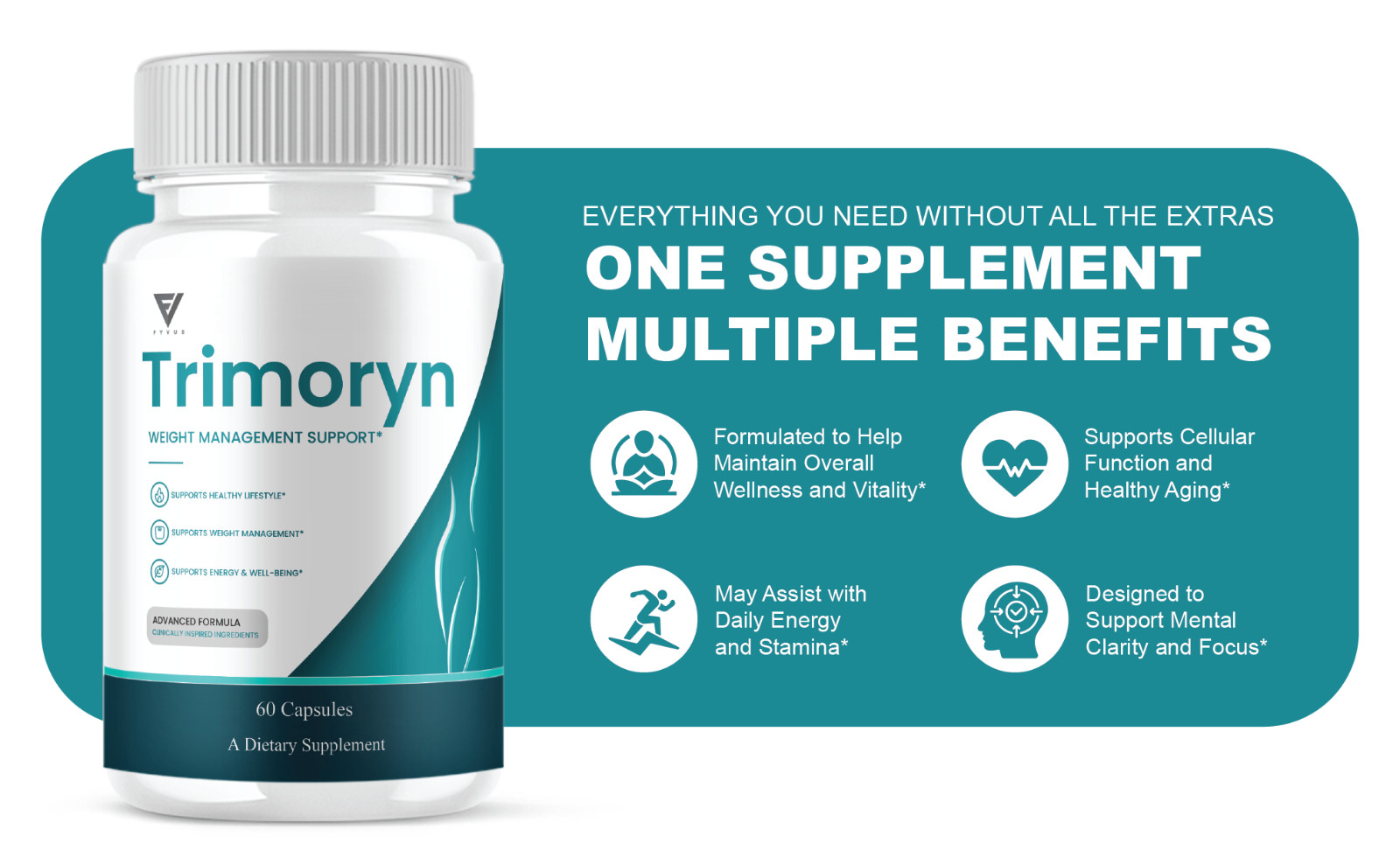 Trimoryn Weight Support, Tri Moryn Keto Supplement (60 Capsules)