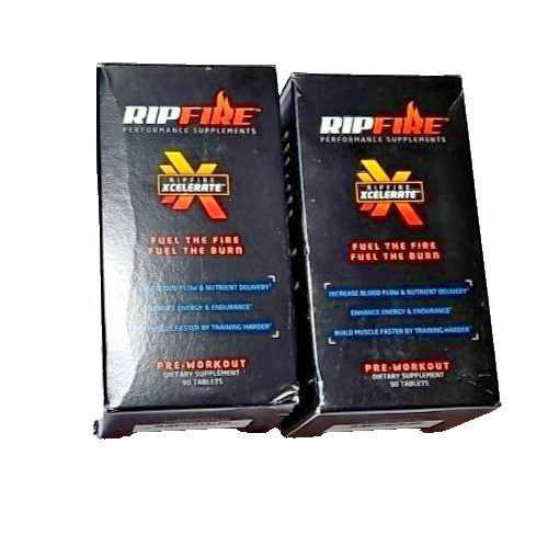2X RipFire Xcelerate 90 Tablets Each Full Energy Pre-Workout Dietary Supplements