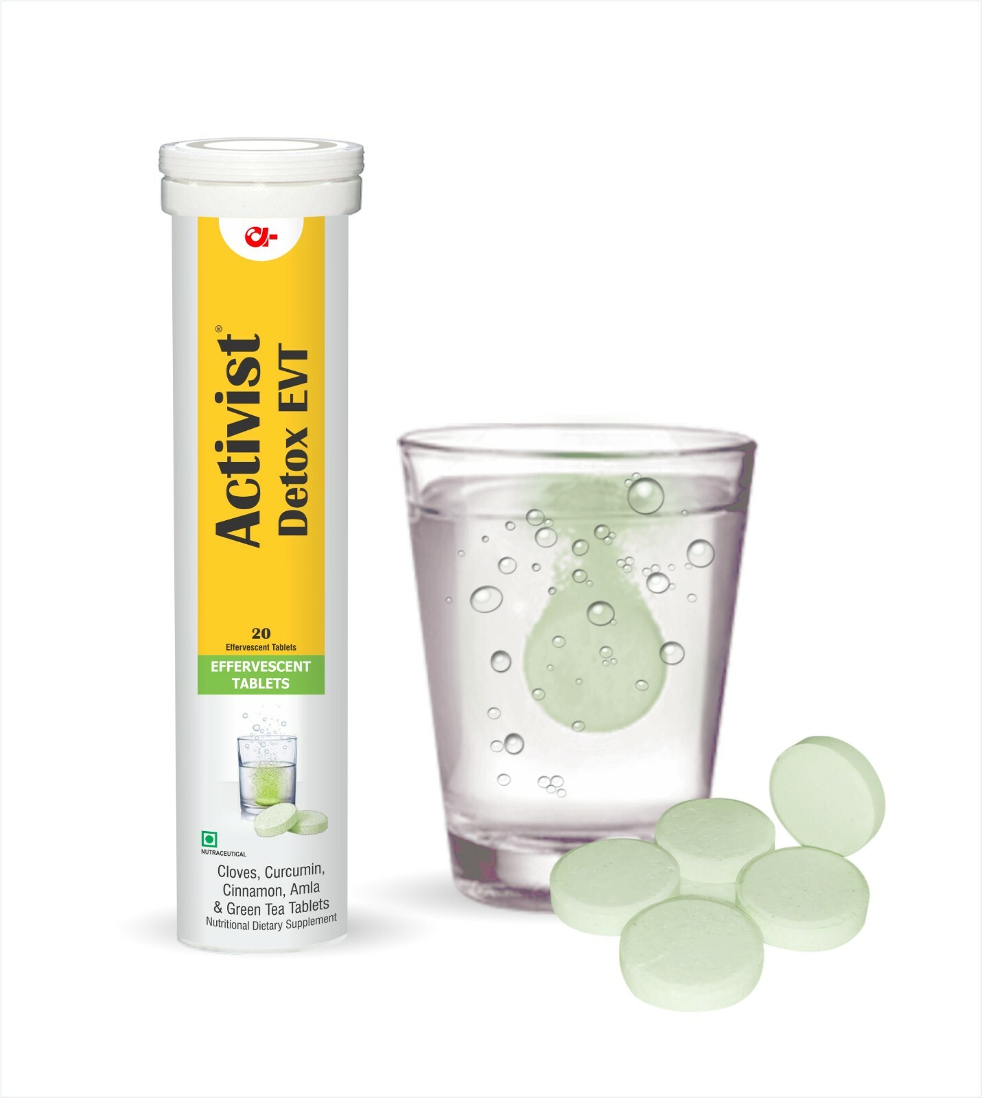 Activist Detox Effervescent Cloves, Curcumin, Cinnamon, Amla & Green Tea -40 Tab