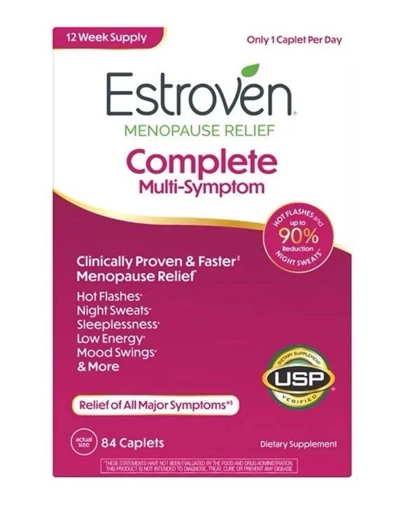 Estroven Complete Menopause Relief 84 Count -Natural Hot Flash Support Exp 09/27