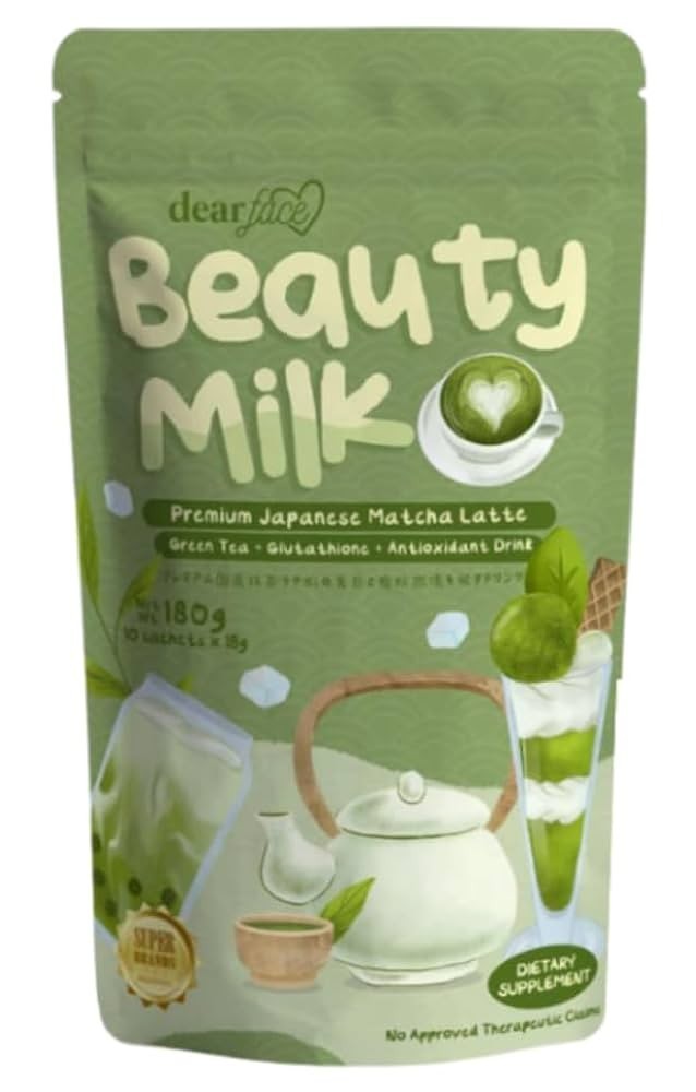 Dear Face Beauty Milk Matcha Latte 10 Sachets