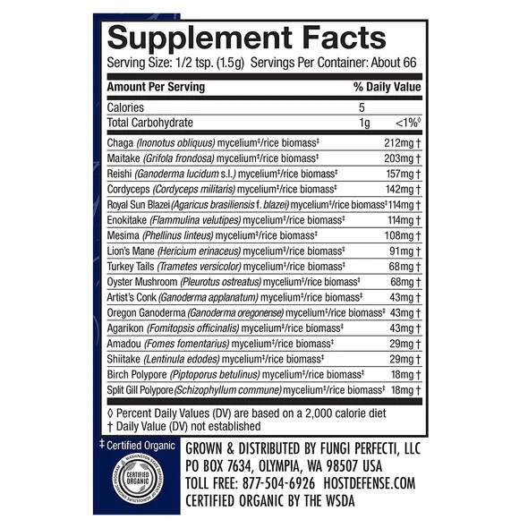 Host Defense MyCommunity Immune Support Powder Fungi Perfecti 3.5 oz