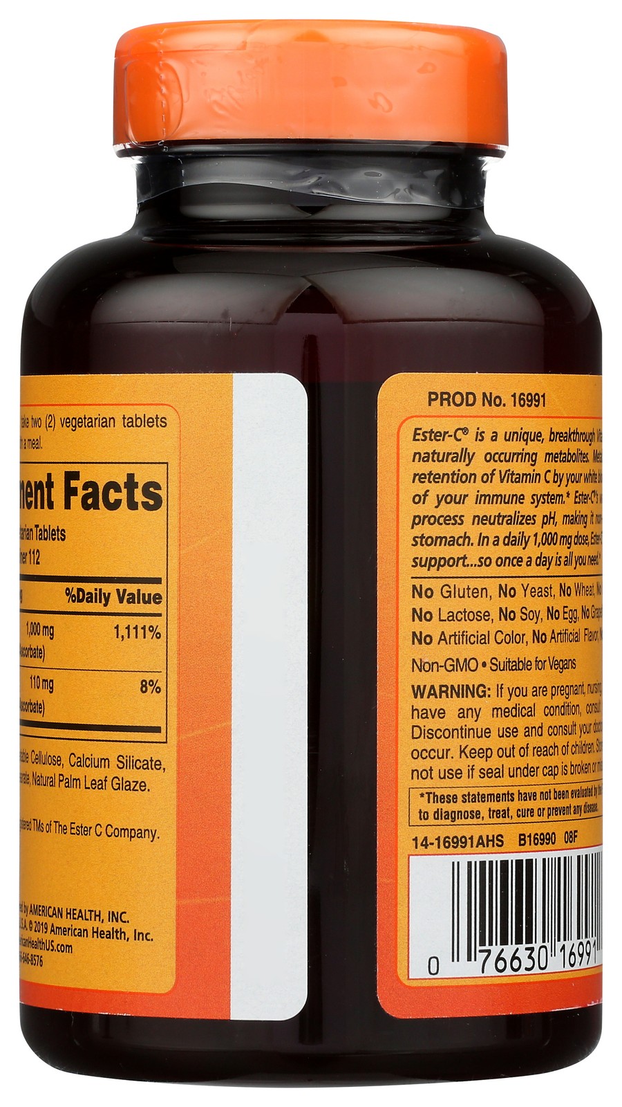 American Health Ester-C 500 Mg Vitamin C Immune Support Supplement 1 Pack