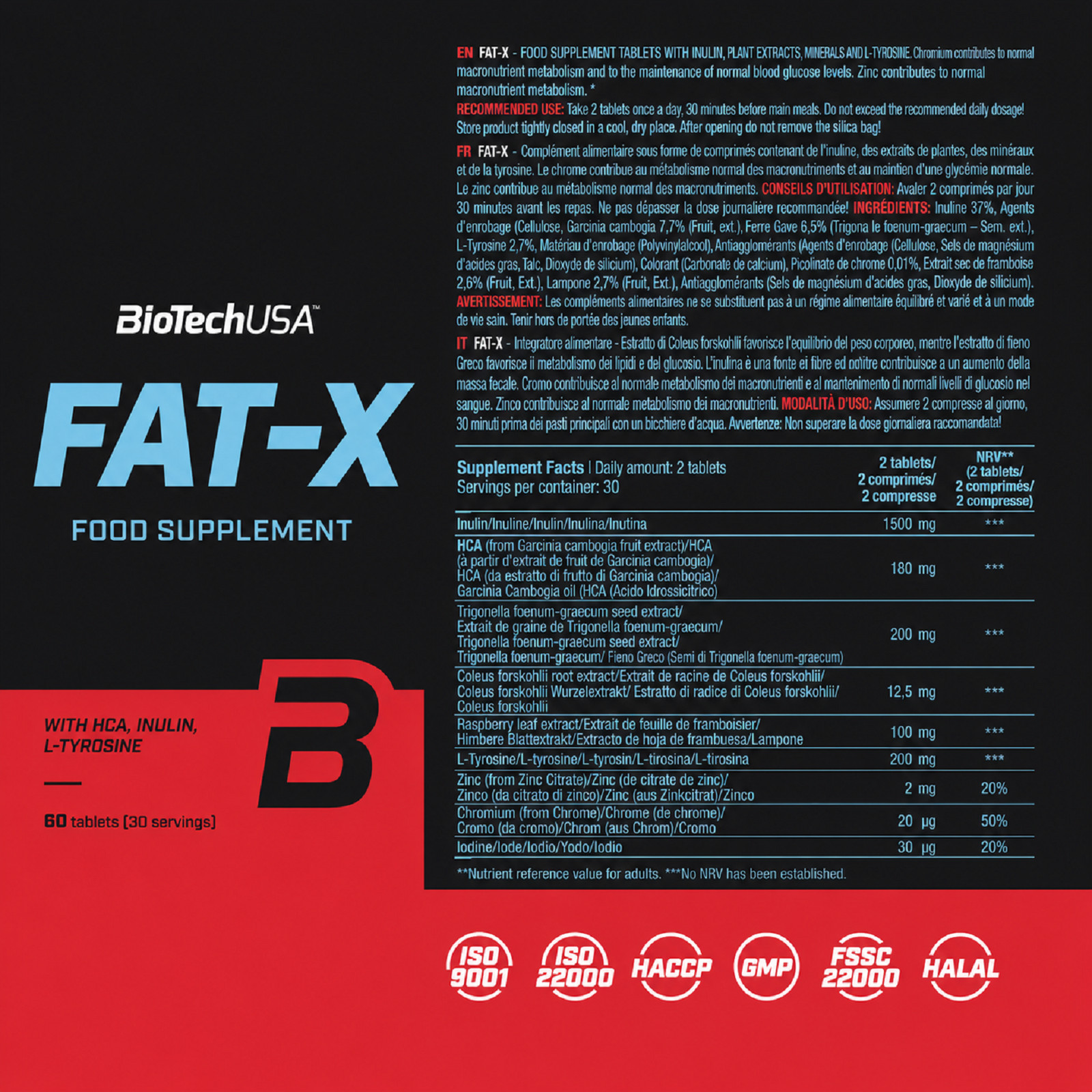 L-CARNITINE + FAT-X – Regeneration, fat burning, more energy, fitness, activity