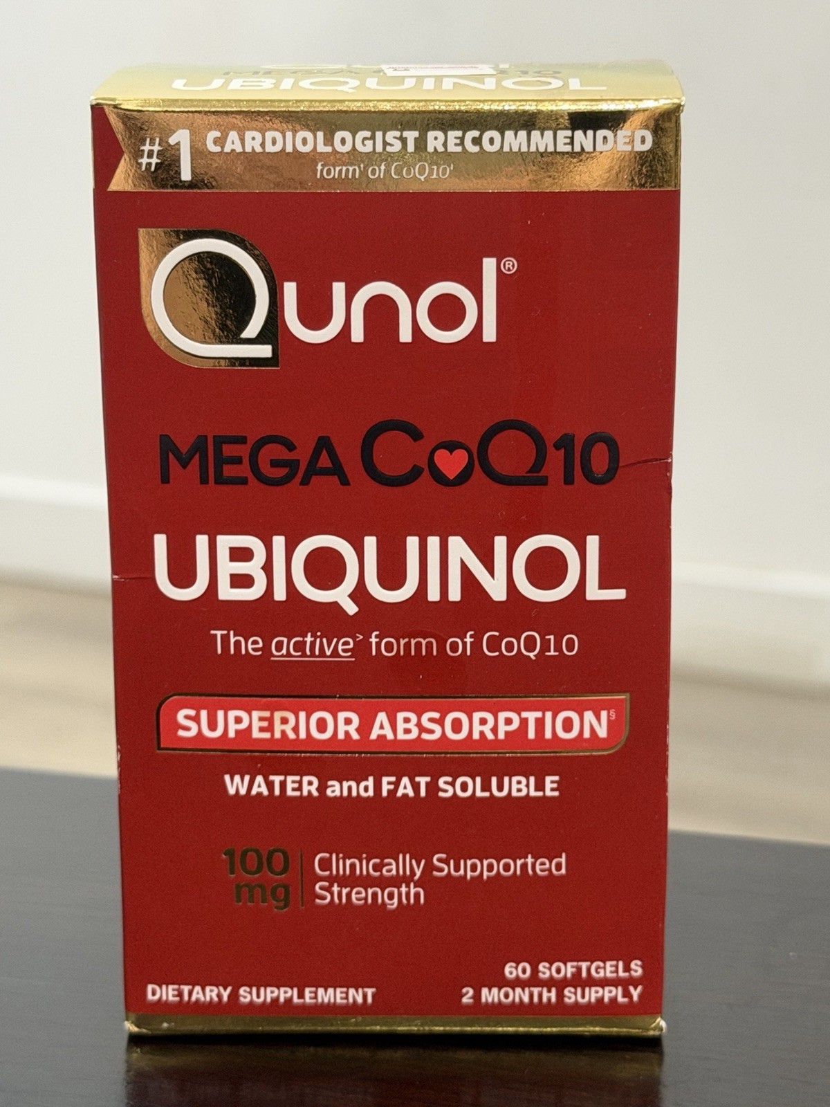 Qunol Mega CoQ10 Ubiquinol 100mg 60 Softgels Gluten-Free Exp 11/30/2028