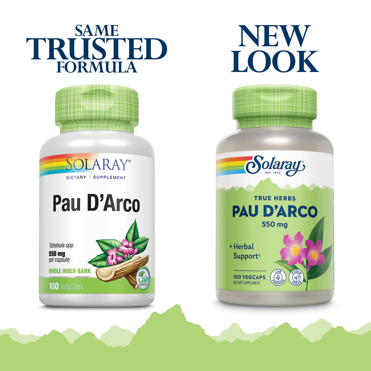 Solaray Pau D’arco Inner Bark Capsules, 510 mg | 33 Servings, 100 Count