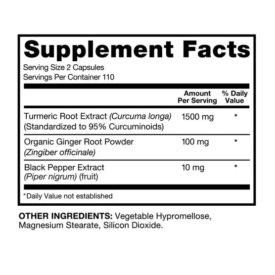 Qunol Turmeric 1,500 mg 220 Capsules – 110 Day Supply 95% Curcuminoids Exp:03/27