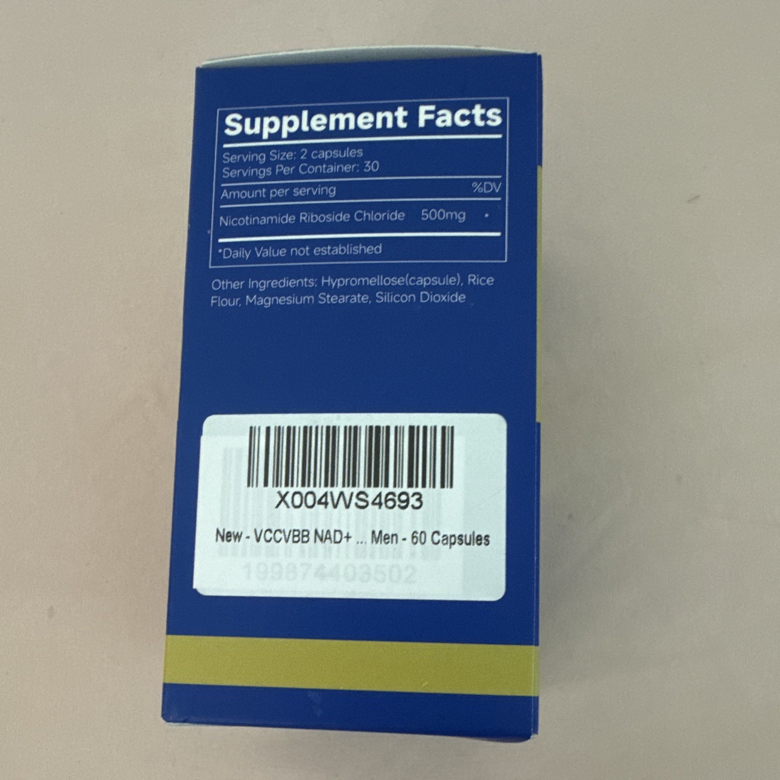 VCCVBB NAD+ CelluRevive 500mg 60 Capsules Vegan Non-GMO Gluten-Free