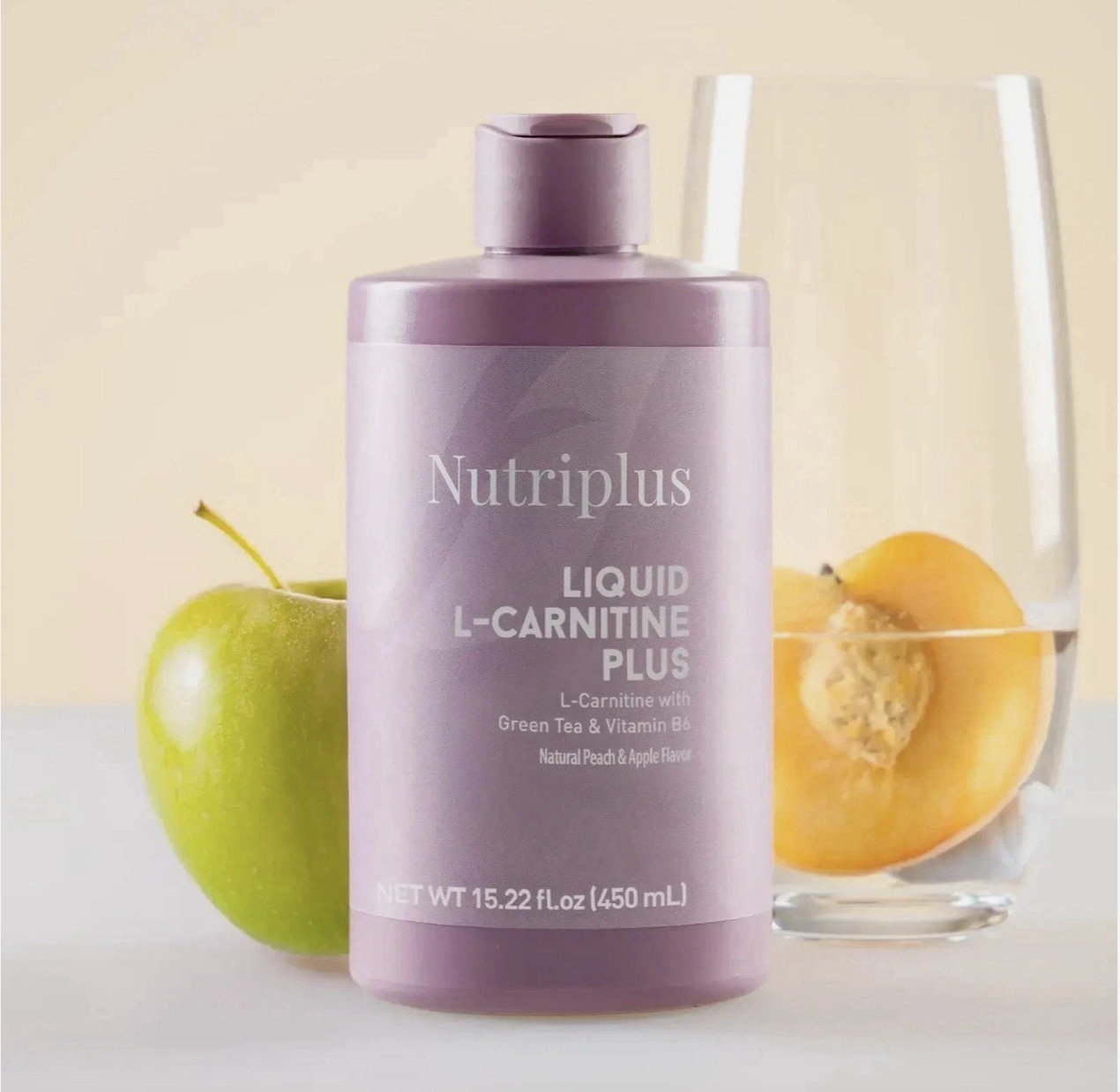 Nutriplus Liquid L-Carnitine Plus Green Tea & B6, Peach & Apple Flavor