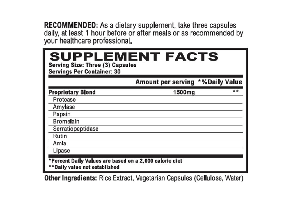 Vitalzym Systemic and Digestive Enzyme Formula 90 Caps – World Nutrition