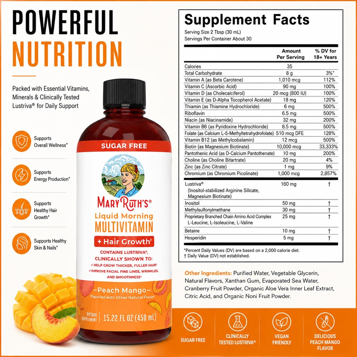 Liquid Multivitamin 3 Pack 450ML Each Biotin Vitamin Supplement