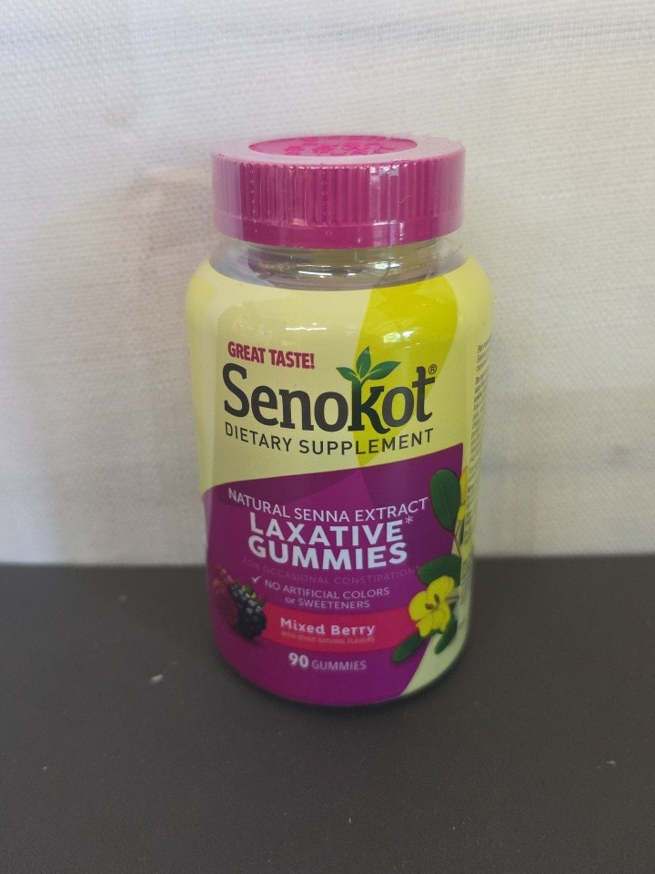 Senokot Natural Senna Extract Laxative Gummies, Mixed Berry, 90 Count. 03/2028