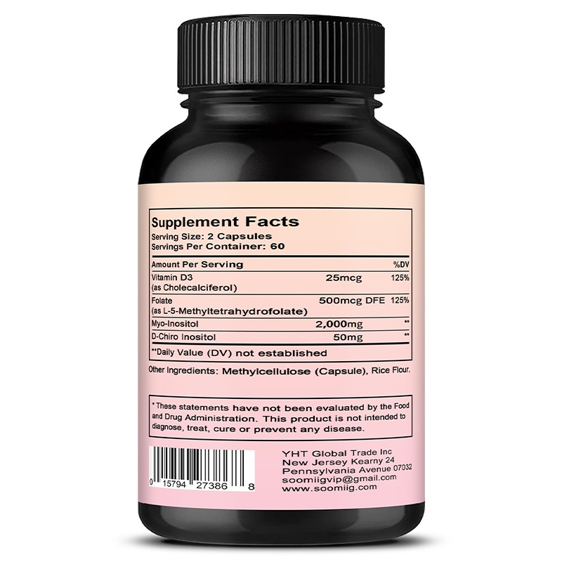 Myo-Inositol D-Chiro Inositol Supplement Vitamin D3 Hormonal Balance for Women