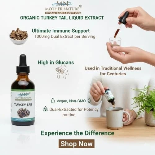 Turkey Tail (Trametes versicolor) Mushroom Extract Liquid Drops 1, 2 & 3 Packs