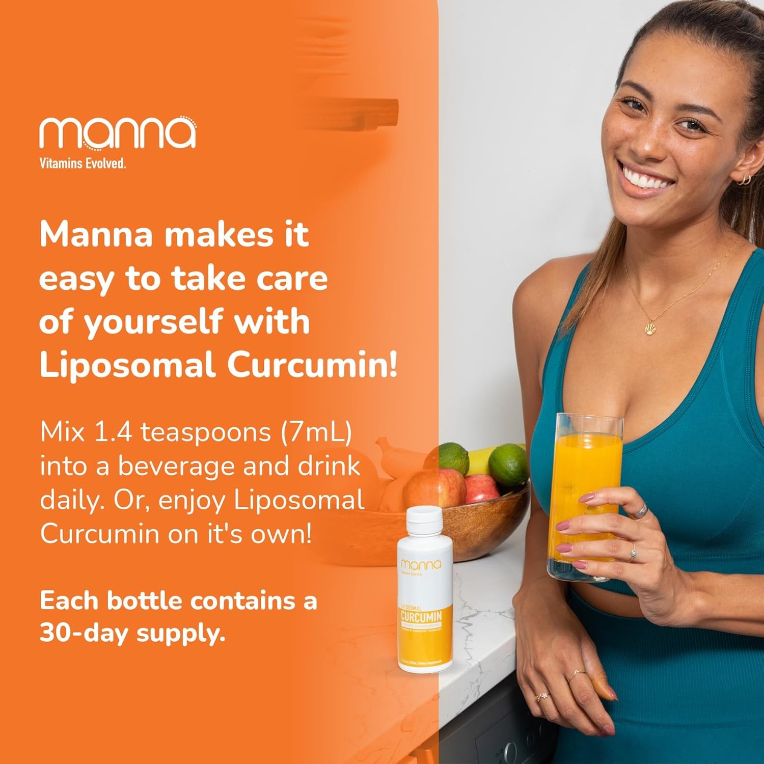 Manna Vitamins Evolved Liposomal Liquid Curcumin for 7.1 Fl Oz (Pack of 1)
