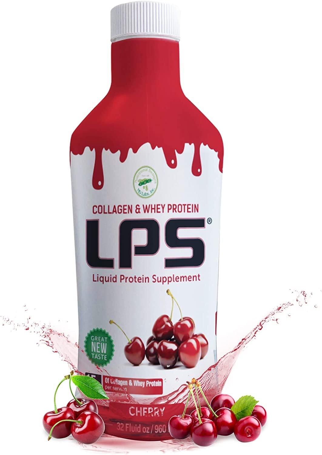 LPS Liquid Protein Supplement Collagen & Whey Cherry 15 Grams 32 Fl Oz.