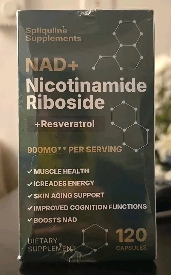 NAD+ Nicotinamide Riboside + Resveratrol, 900mg, 120 caps Exp 09/2026