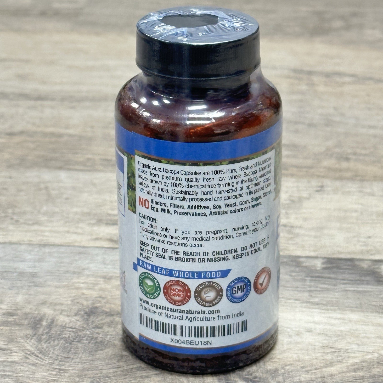 Organic Aura International Organic Bacopa Capsules 150 Caps ~ Exp 07/2027