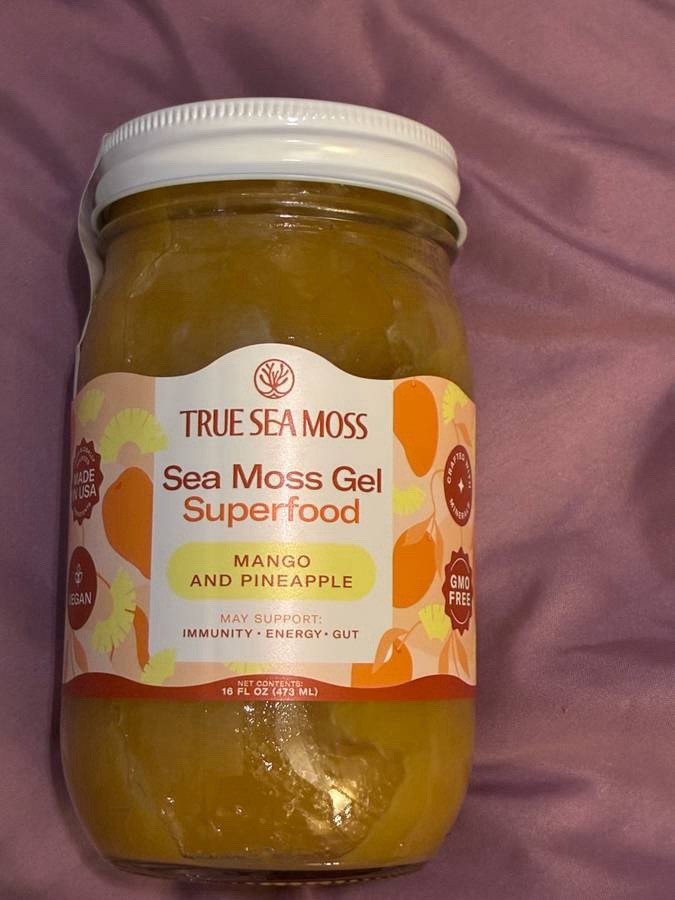 True Sea Moss Gel Mango Pineapple Vegan Gluten Free Superfood 16oz