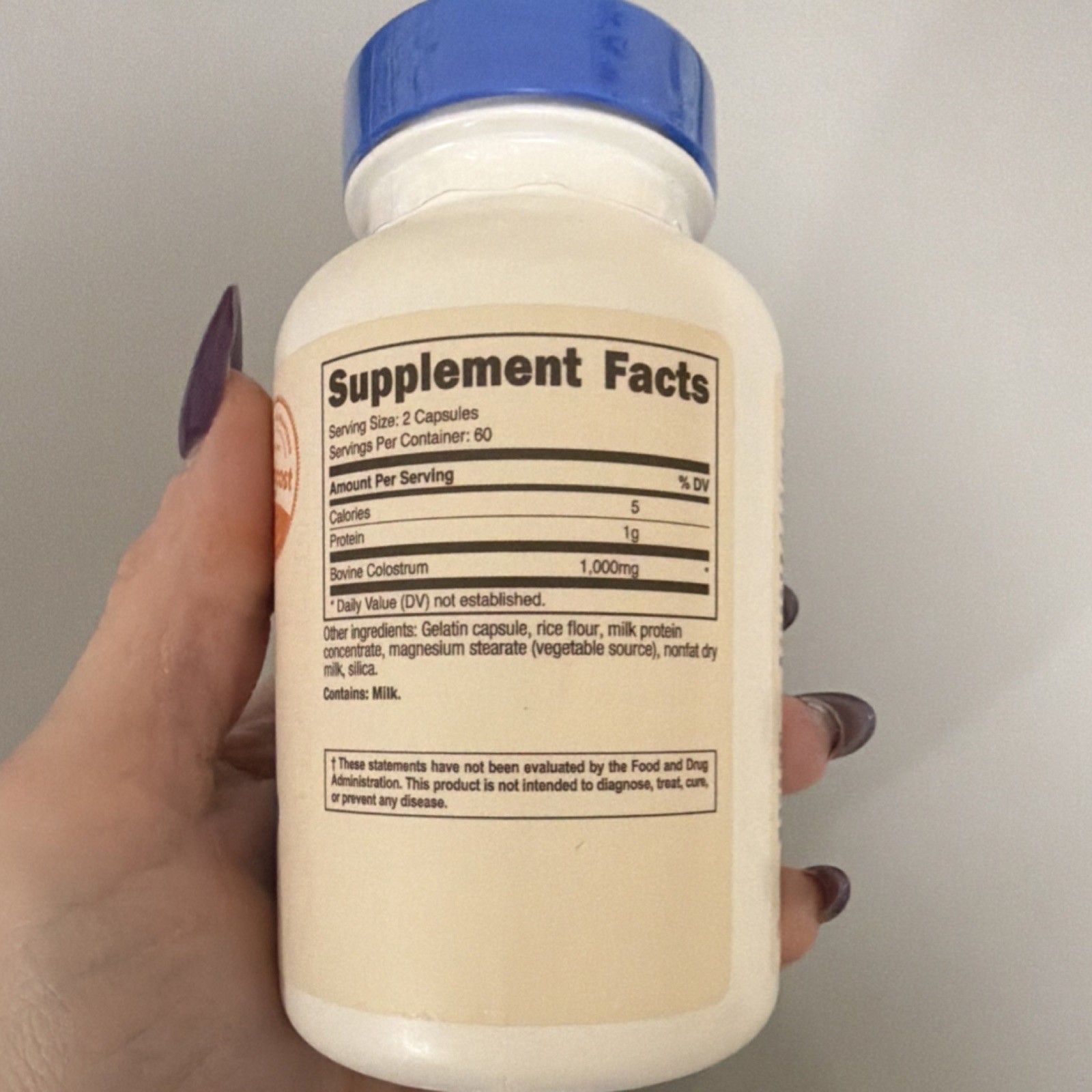 Nutricost Colostrum 1000mg 120 Capsules Non-GMO Third Party Tested
