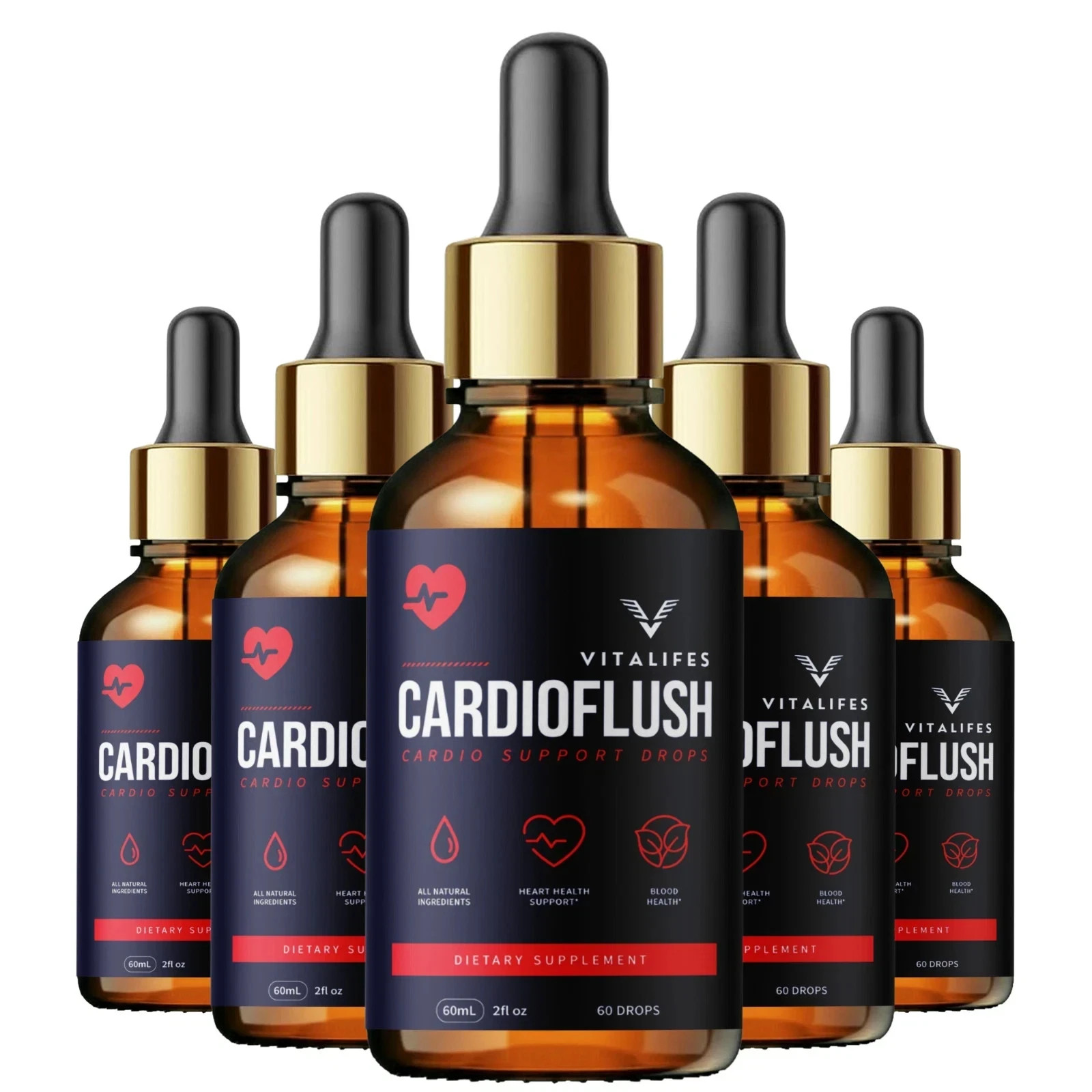 (5 Pack) Cardioflush Blood Health Support Drop Cardio Flush Vitamin 30 Servings