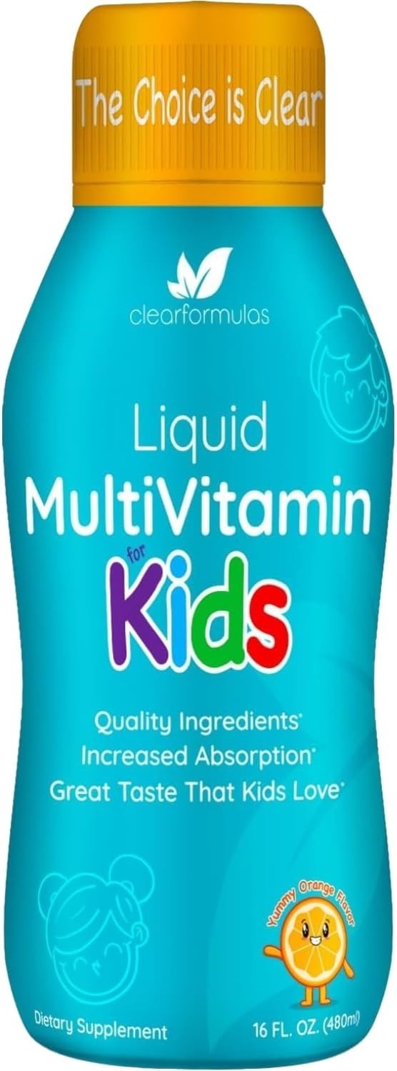 Kids Liquid Multivitamin Sugar Free Immune Support Orange Flavor 1 Month