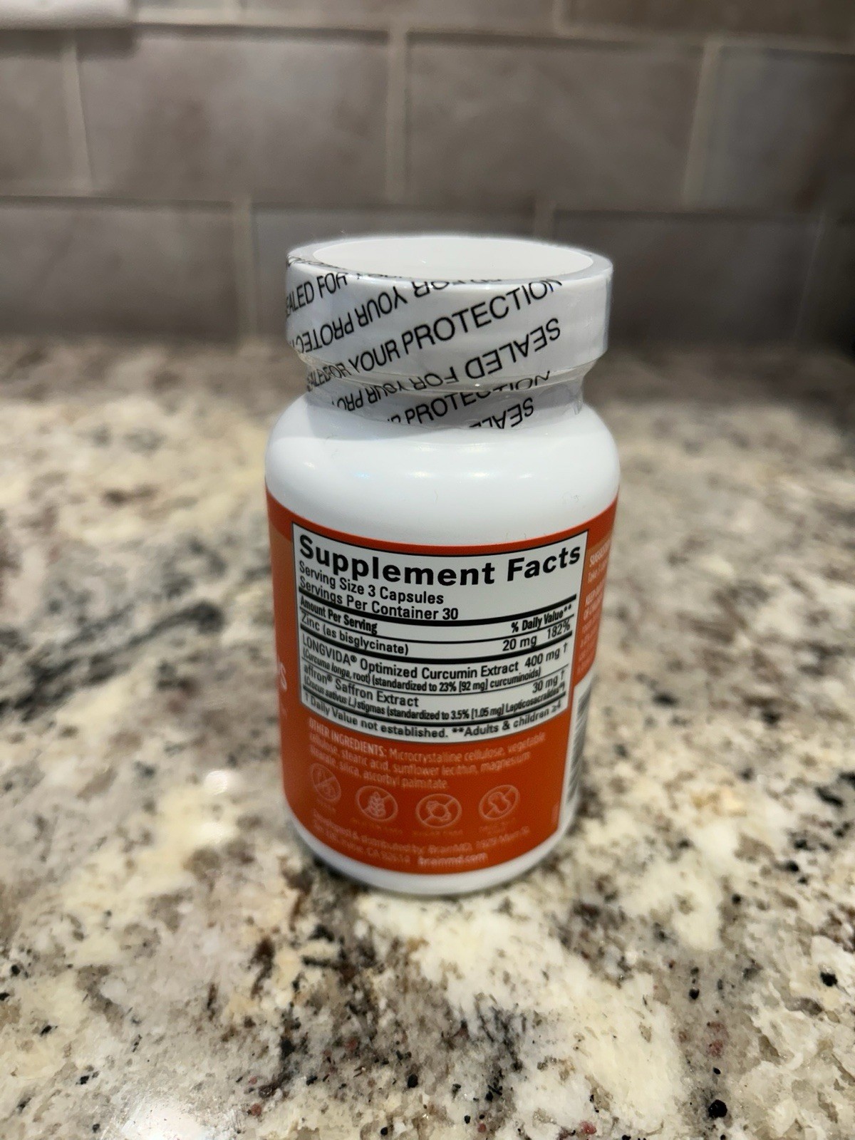 brainMD Happy Saffron Plus Mood & Memory Support Vegan 90 Capsules Supplement
