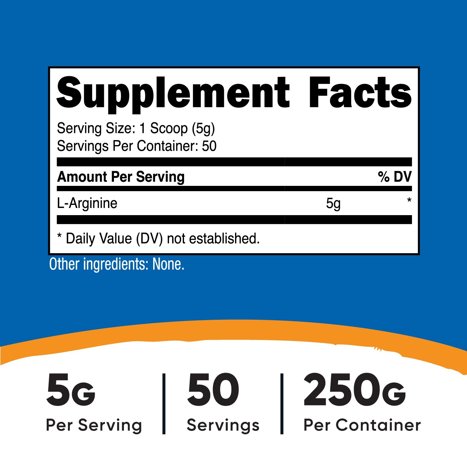Nutricost L-Arginine (250 Grams) – Pure L-Arginine Powder – 5000mg Per Serving