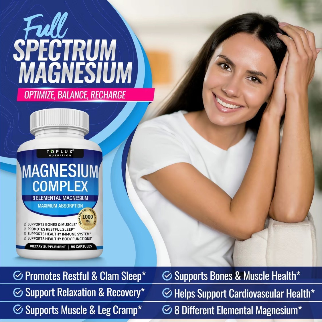 Magnesium Complex | 8 Essential Magnesium Supplement for Fitness & Daily Use*/