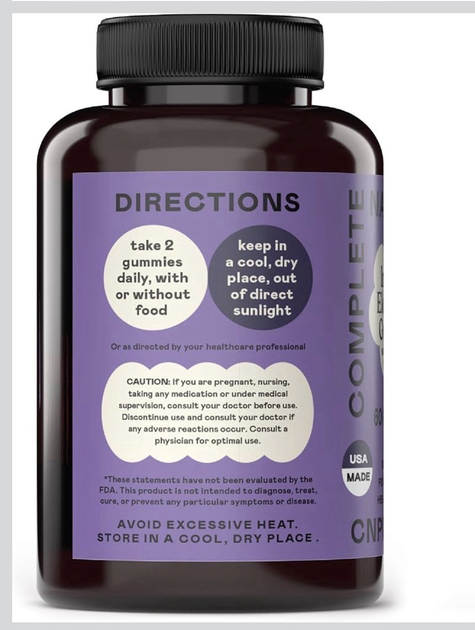 Complete Natural Products Elderberry Zinc Vitamin C Immune Support Gummies 60