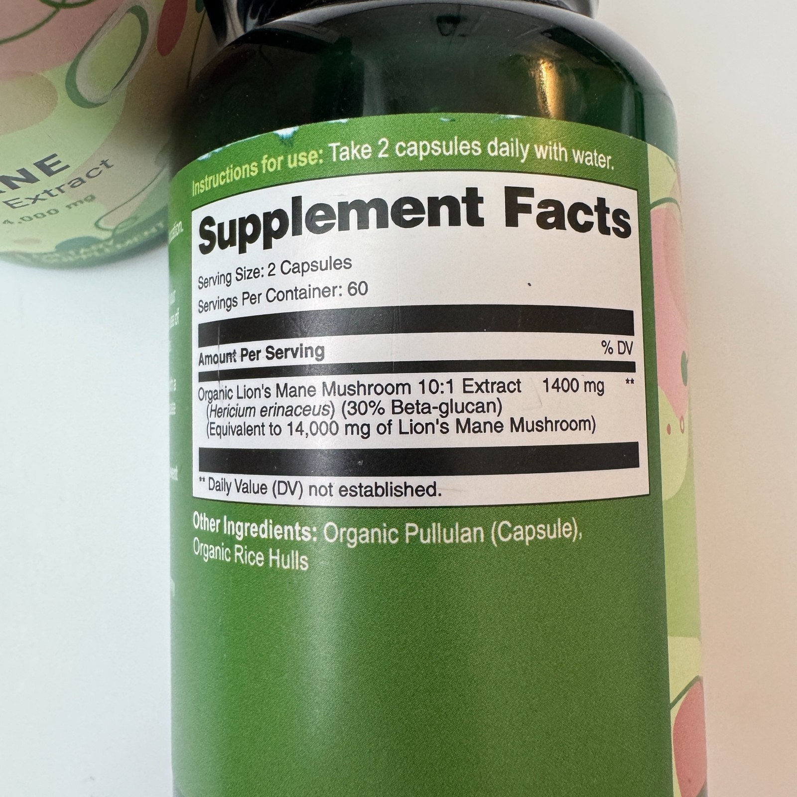 2x Vegavero Lion’s Mane Mushroom Extract 120 Caps Organic 10:1 Vegan Exp 2028