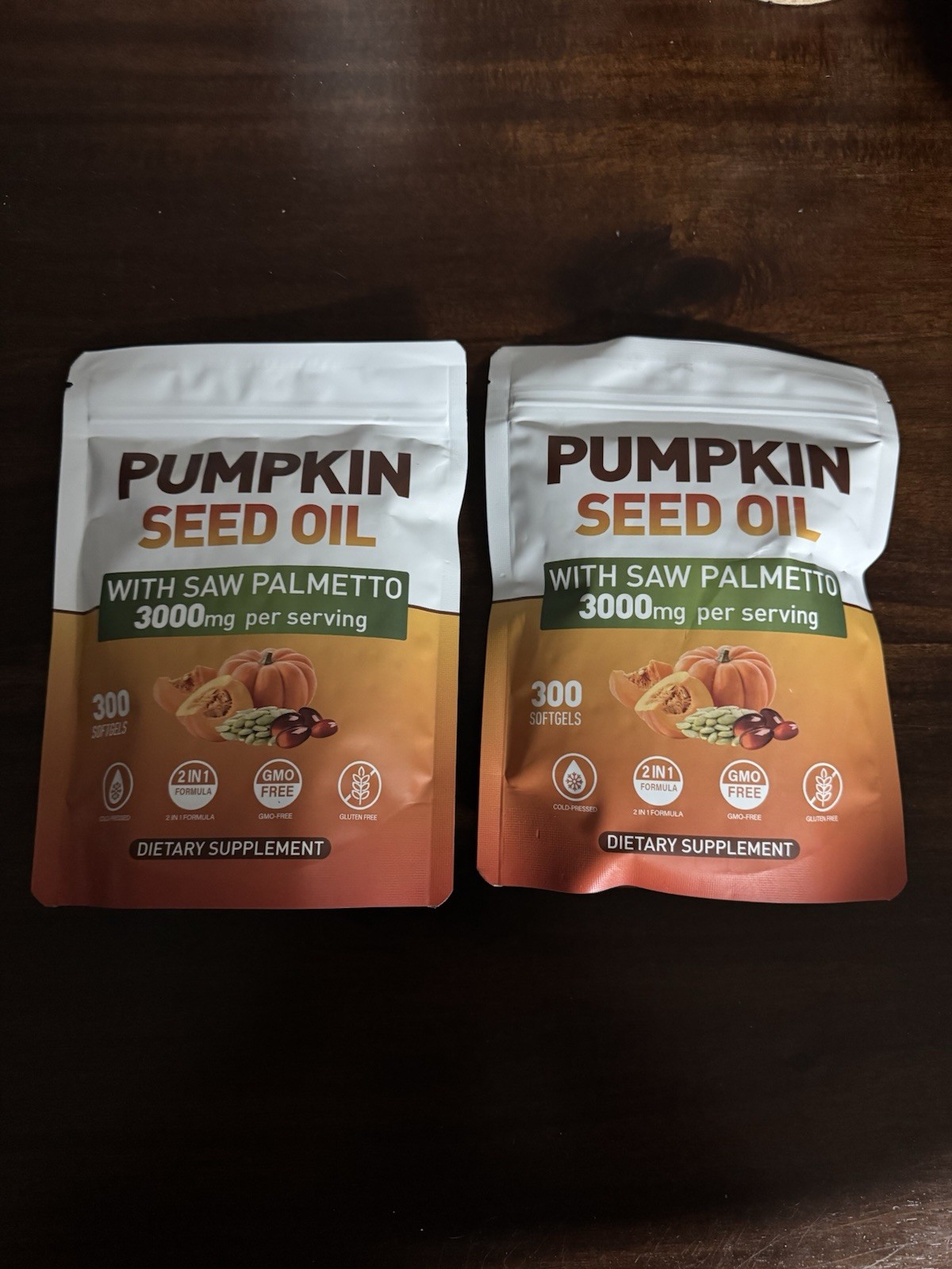 SUOOCH Pumpkin Seed Oil & Saw Palmetto 3000mg 300 Softgels GMO-Free Gluten Free