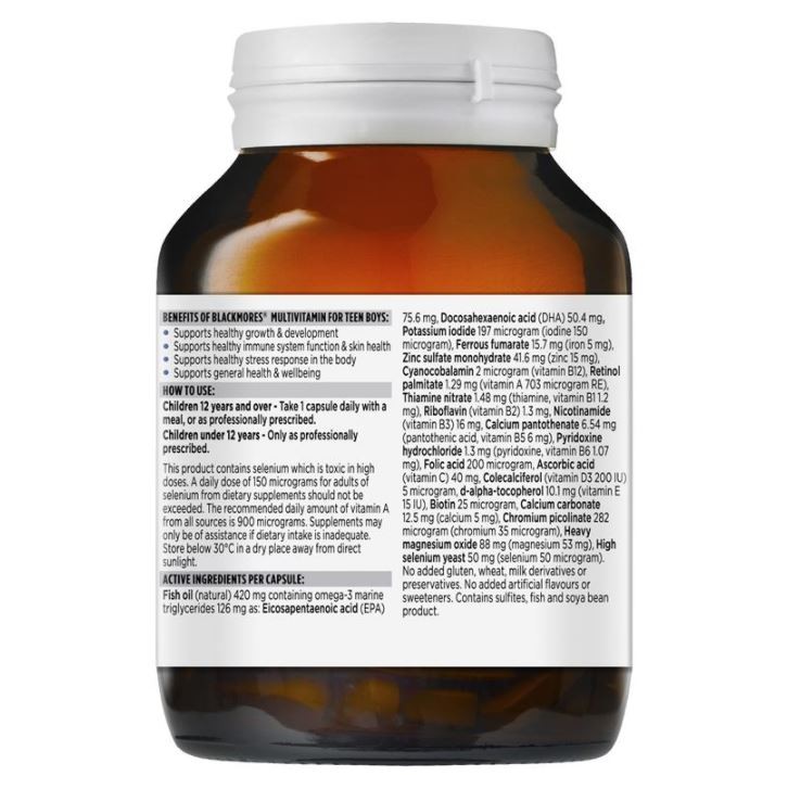 Multivitamin For Teen Boys (60 Capsules) – Growth & Development Support – 3