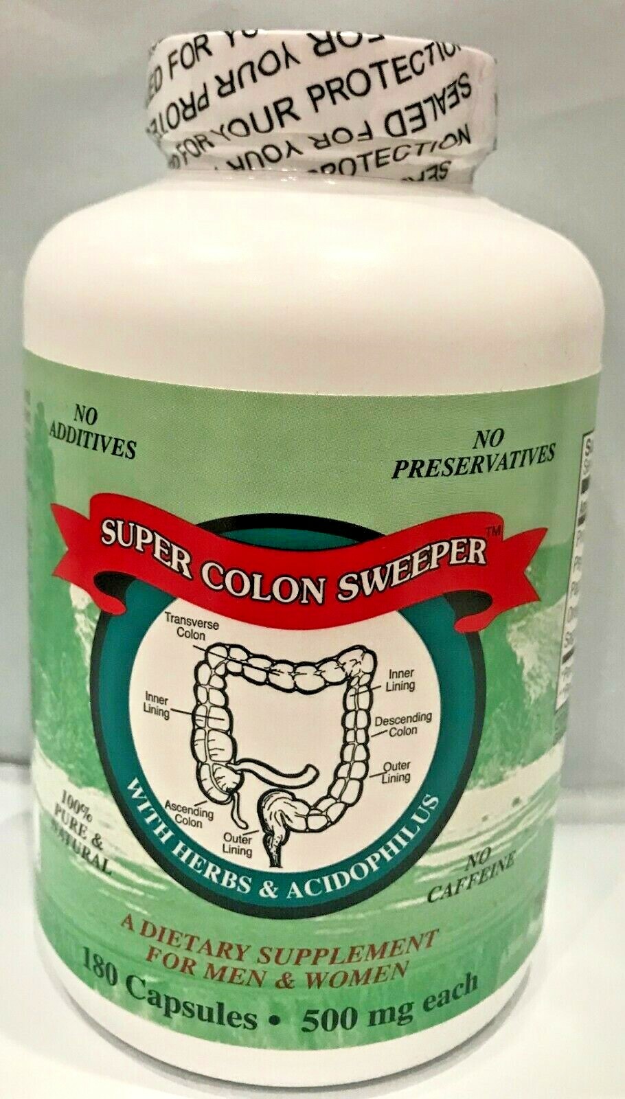 1 Box/180 Capsules 100% Natural SUPER COLON SWEEPER Cleanser Dietary Supplement