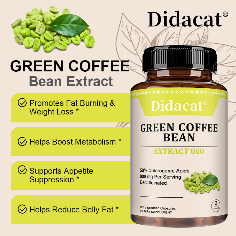 Green Coffee Bean Extract Weight Loss Energy Boost Herbal Supplement 120 Capsule