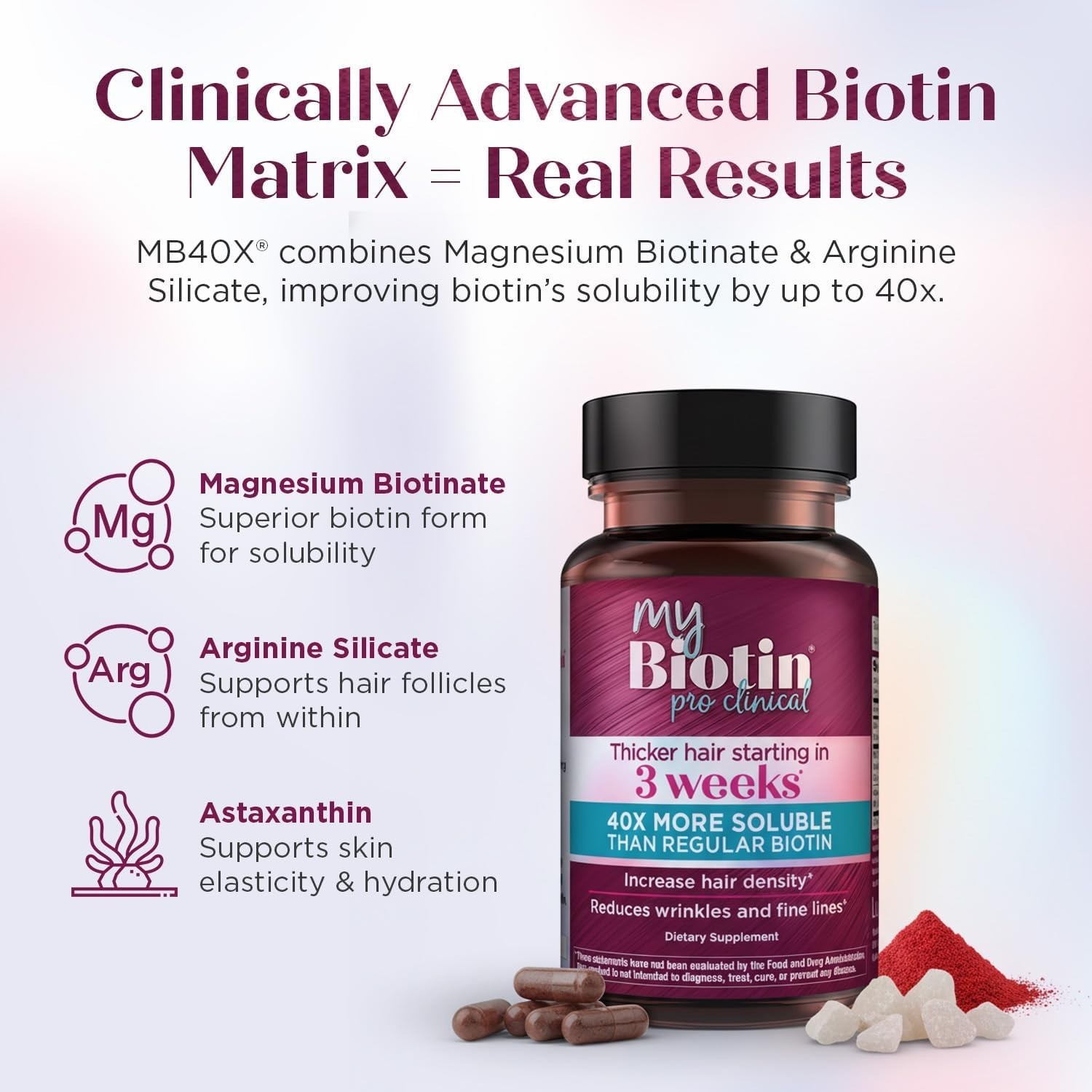 Purity Products MyBiotin ProClinical – Thicker Hair Starting in 3 Weeks & Fights