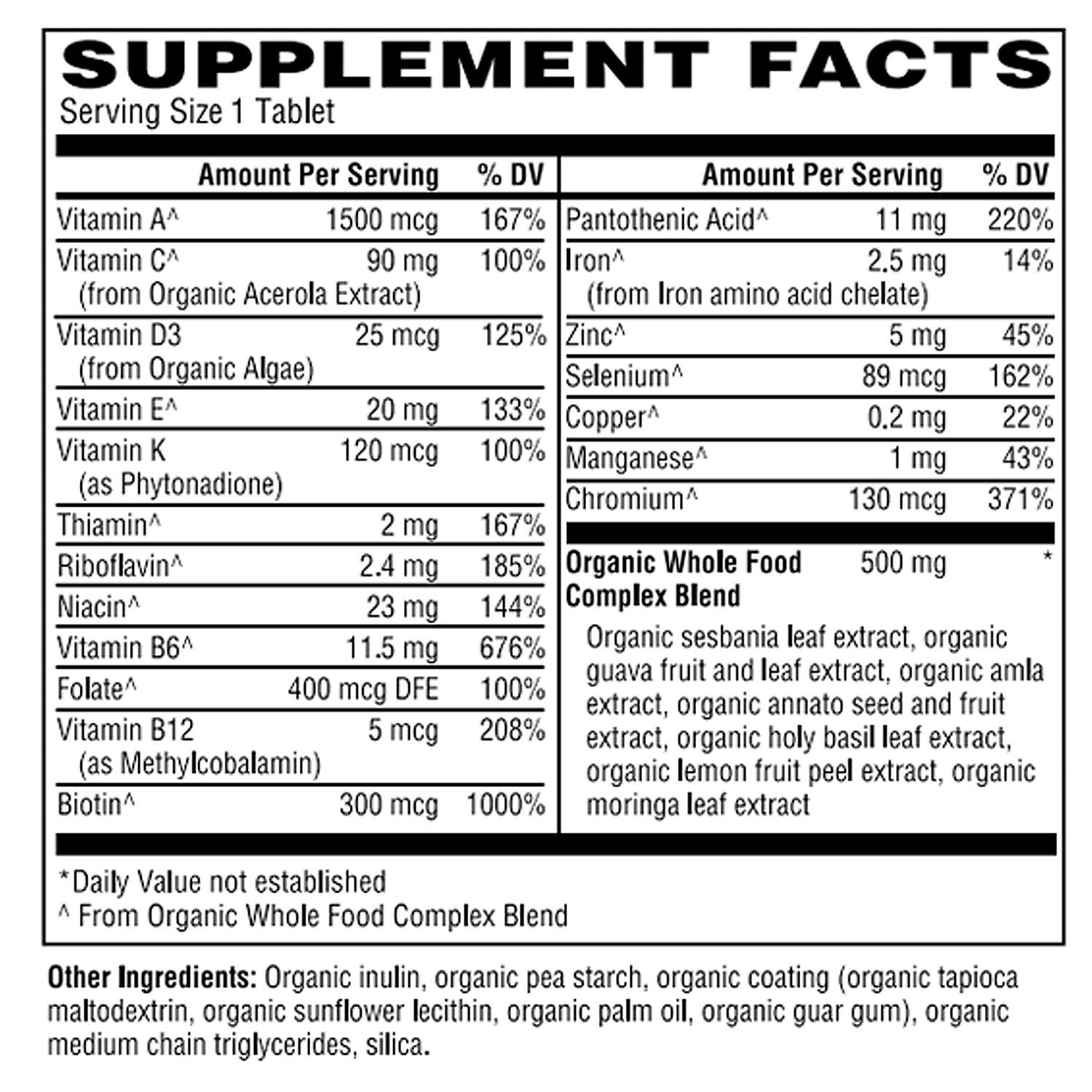 Holly Hill Health Foods Organic Once Daily Women’s Multivitamin, 60 Tablets