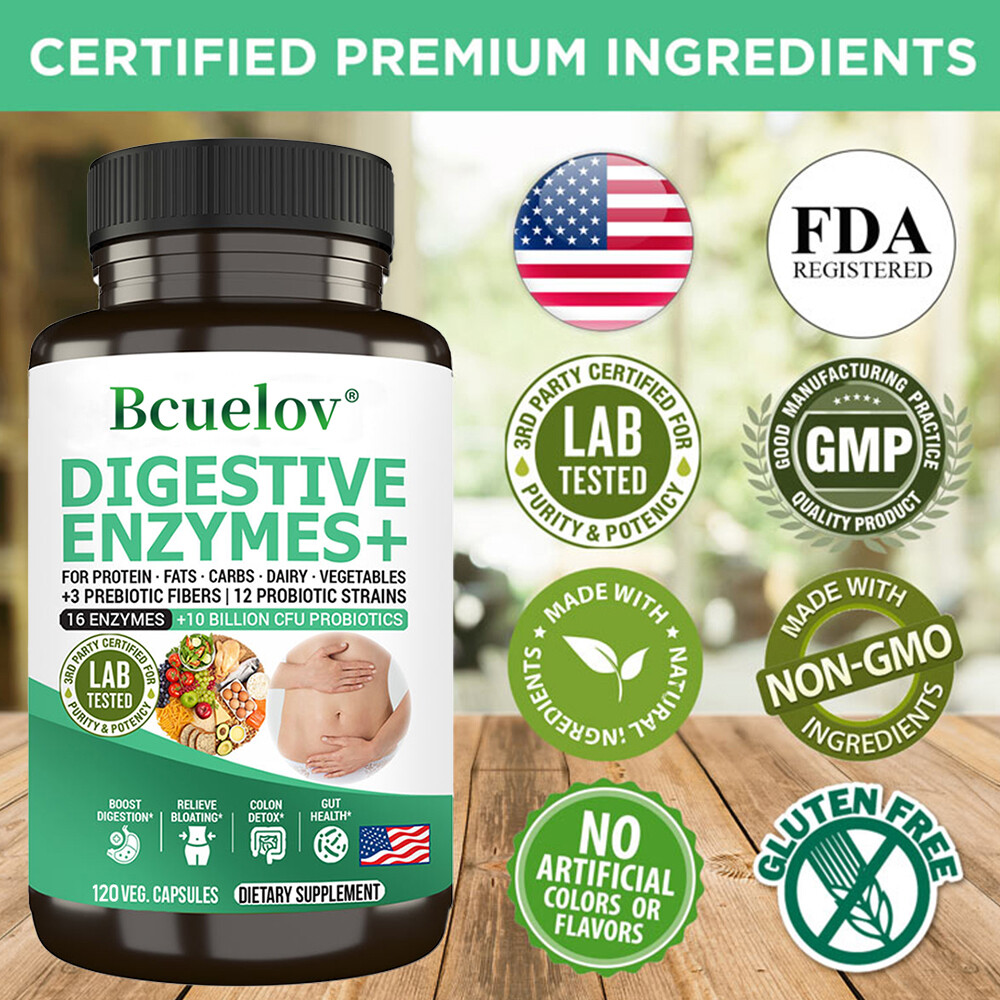 Digestive Enzymes For Gut Health Bloating Relief Capsules Exp 2026 NEW