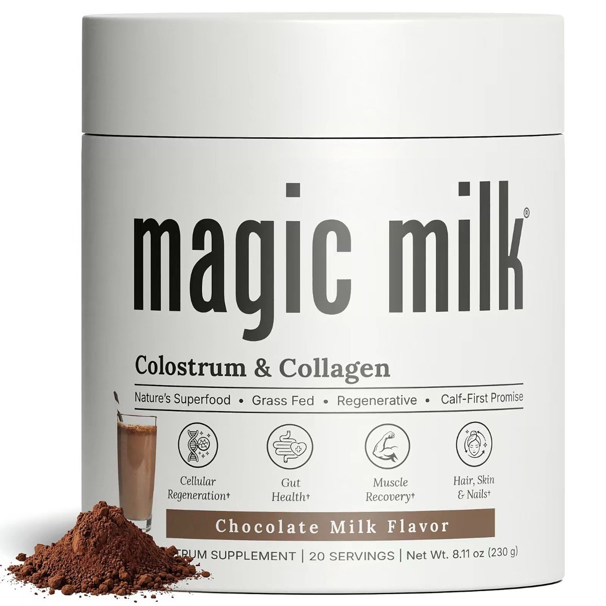 Magic Milk New Zealand Grass Fed Colostrum & Collagen Chocolate Milk Flavor
