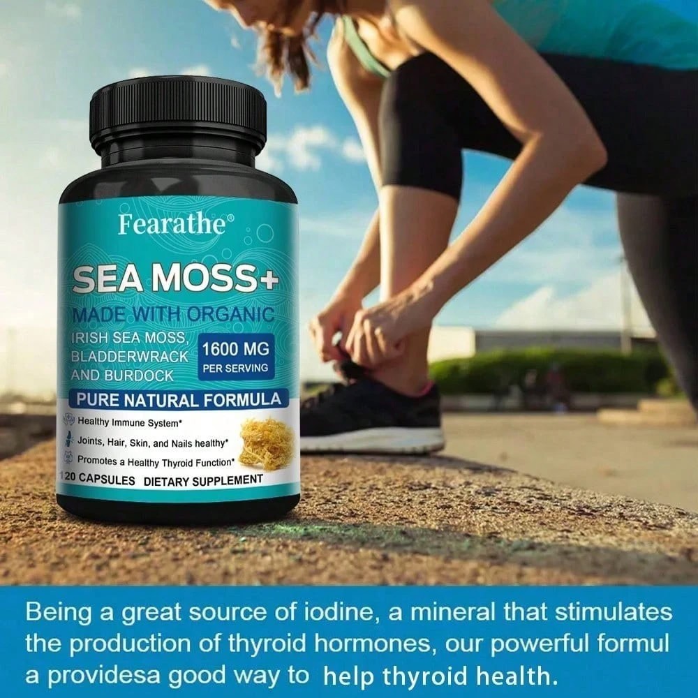Sea Moss Fucus Burdock Herbal Capsules 120 Count Adult Daily Supplement