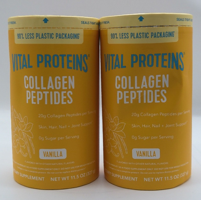 2Pk- Vital Proteins Collagen Peptides Vanilla, 11.5 Oz. Each, Exp. 10/27+