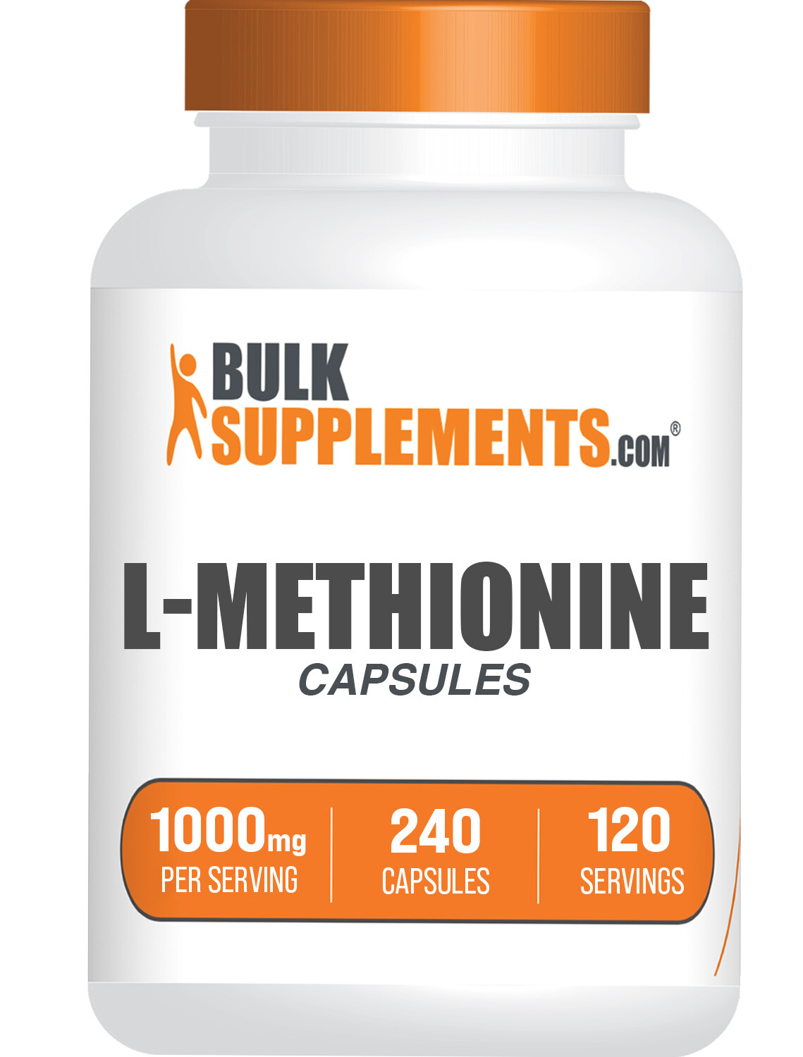 BulkSupplements L-Methionine Capsules -1000mg per Serving – 240 Capsules
