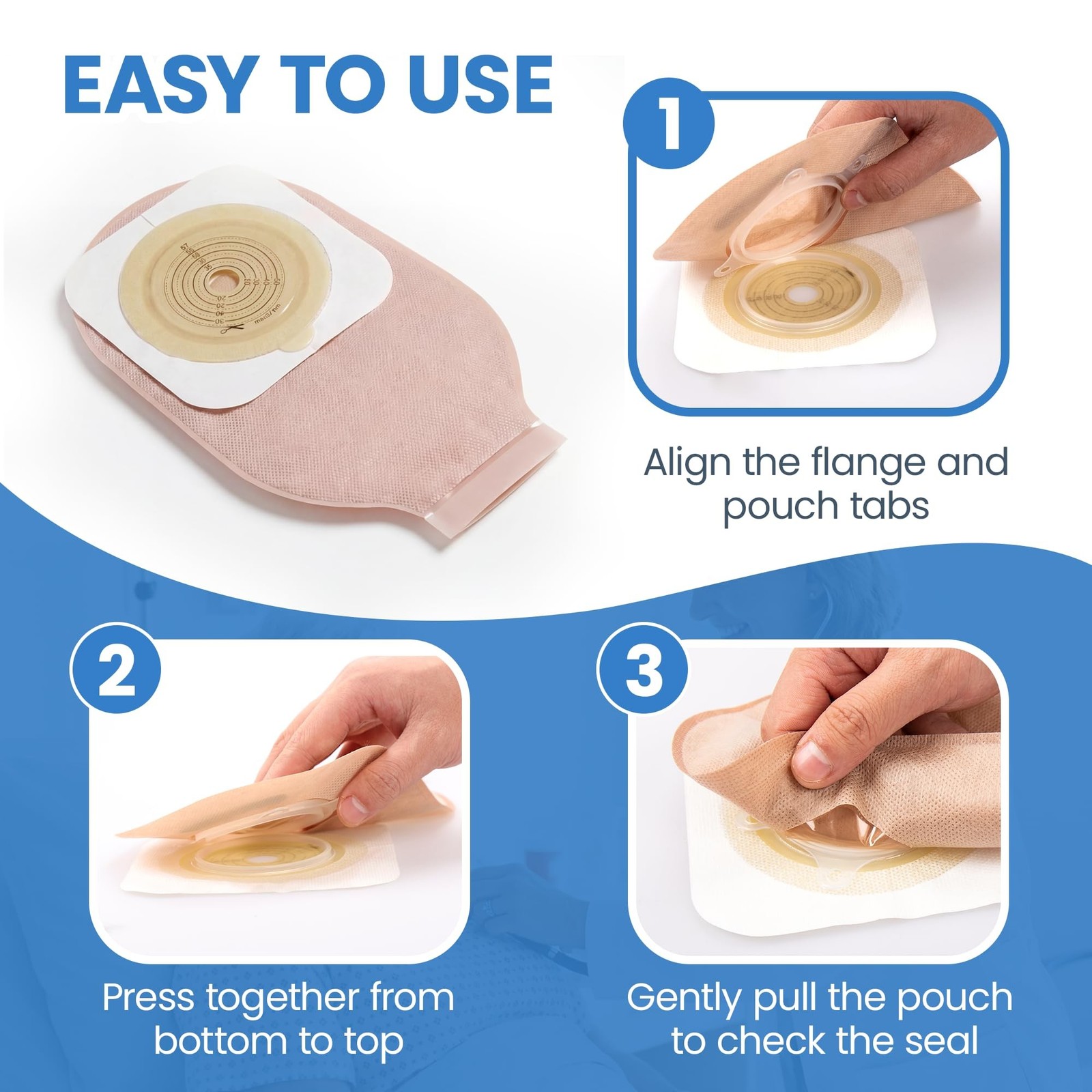 100 Count) 68 Colostomy Bags+32 Barriers, Two-Piece System with Hook and Loop…