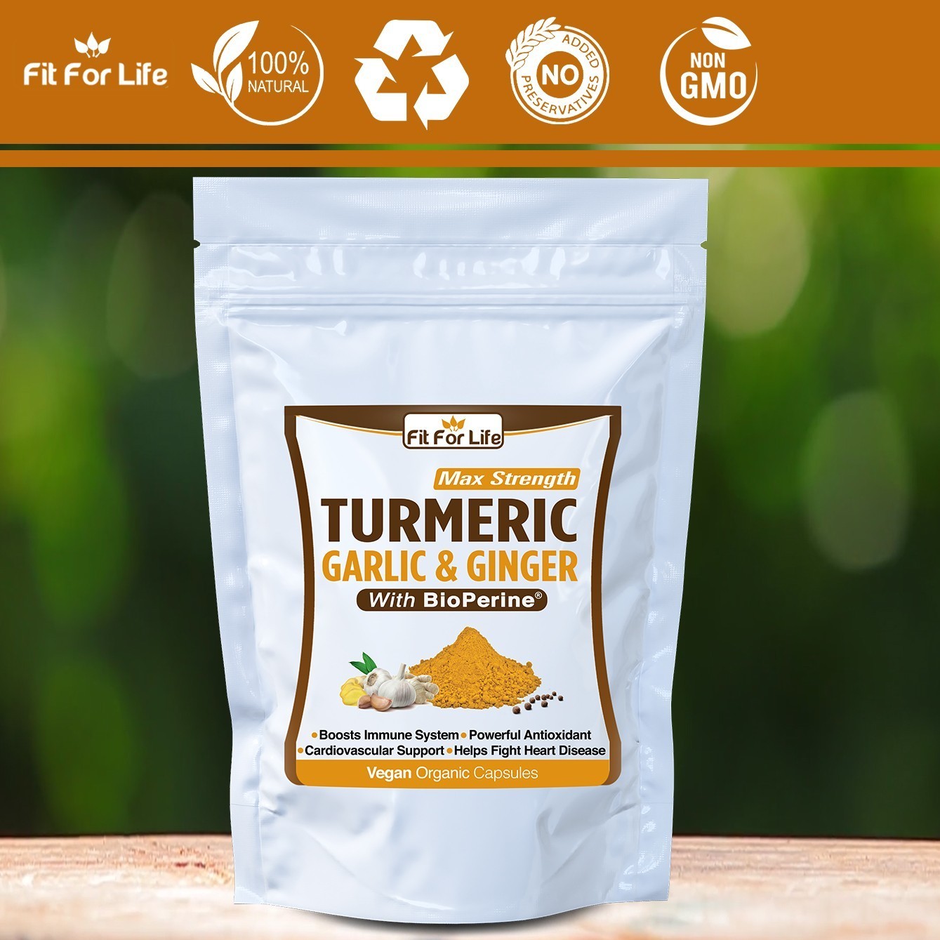 240 X STRONGEST PILLS TURMERIC GARLIC GINGER BIOPERINE CURCUMIN TUMERIC CAPSULES