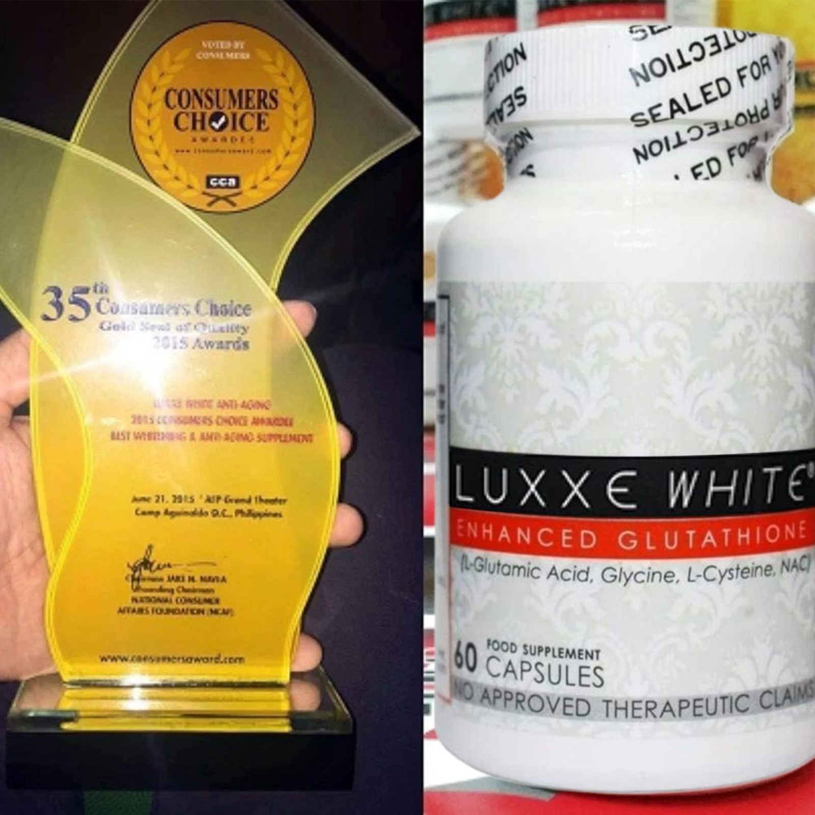 Luxxe White Enhanced Glutathione Glutathione Per 60 Capsules * 1-3 pack Premium